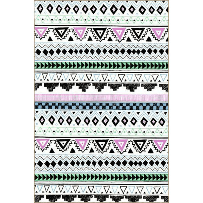 Multi Color Mixed Geometric Pattern Modern Decorative Machine Washable Area Rug, Rectangle 5'1" x 7'7"