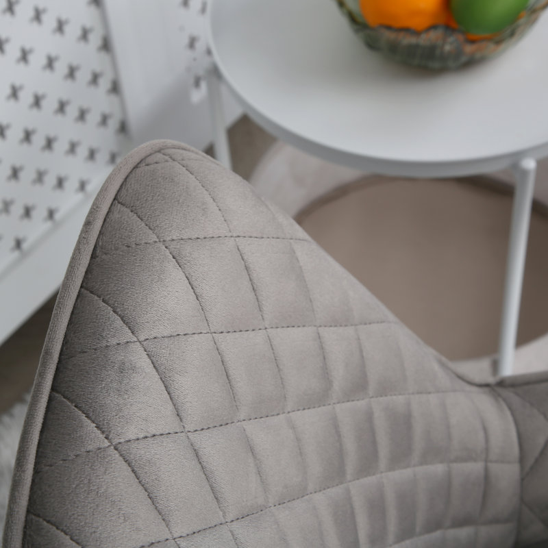 Asfand 49cm H Velvet Upholstered Side Chair, Grey , Gold