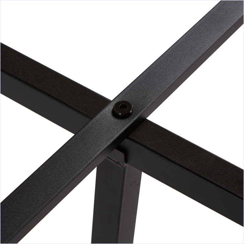 Structure de lit plateforme en métal avec tête et pied de lit en bois avec port USB, lumières DEL, Double