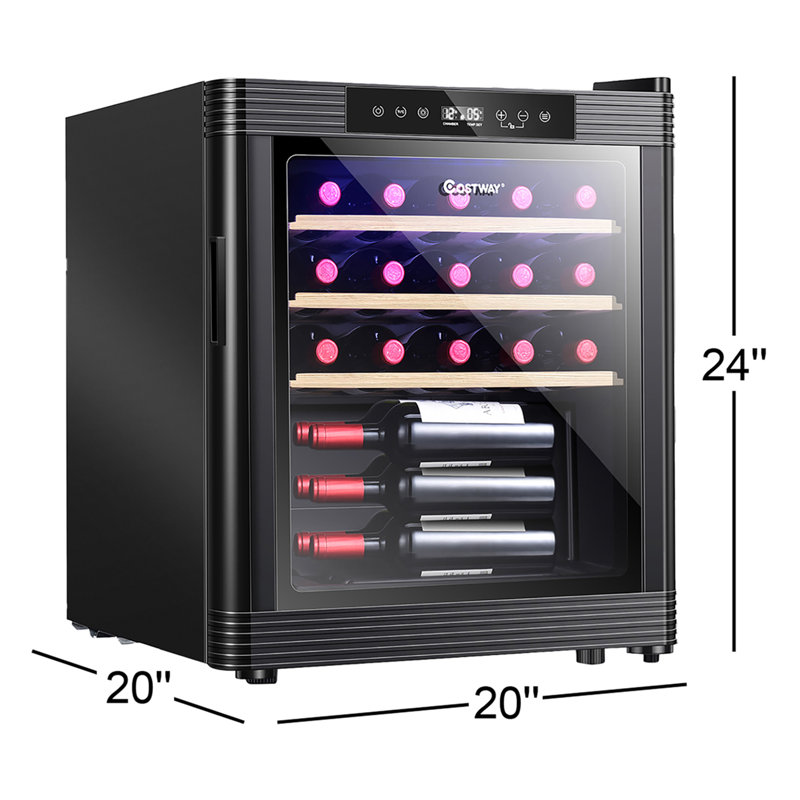 Costway Single Zone 20'' Freestanding 21 Bottle Wine Refrigerator