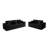 106" Small Living Room Set For 5, Compression Sofa, Black Corduroy-1633998626