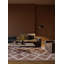 Tapis géométrique tissé à la machine en polyester / chenille brun / beige-505753764
