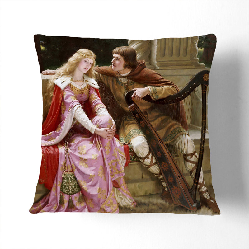 Tristan And Isolde Square Throw Cushion, Black, 55cm H x 55cm W x 20cm D