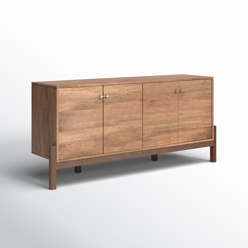 Reza 70'' W Solid Wood Sideboard, Smoked Honey
