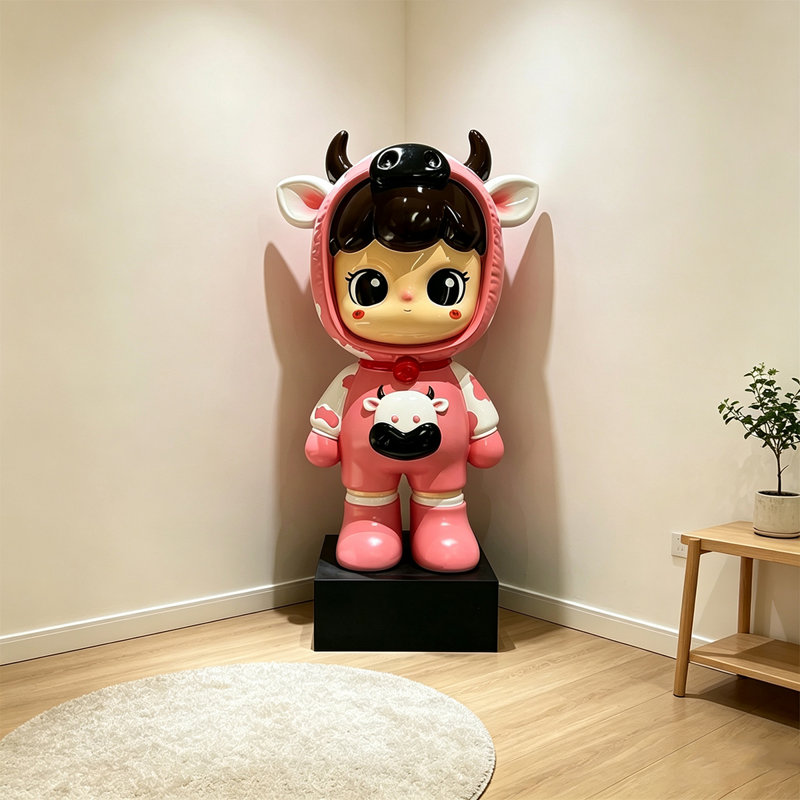 Rose + noir en résine de forme libre + objet décoratif en bois manufacturé, Rose