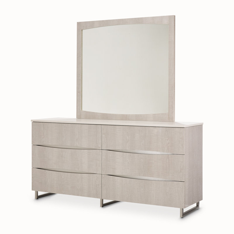Commode 6 tiroirs avec miroir Eichen