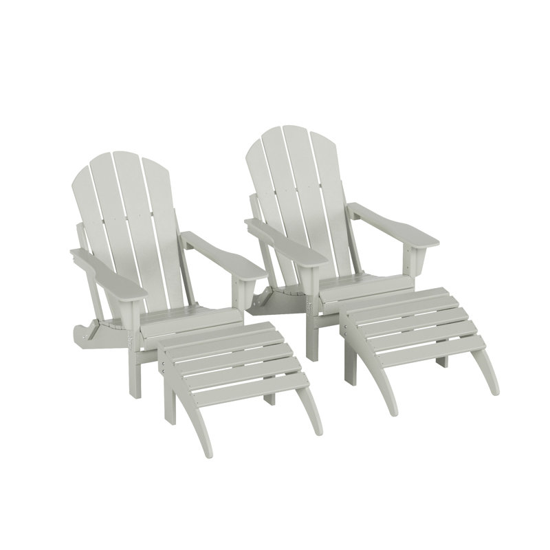 Shawnna Foldable Outdoor Adirondack Chair, Ivory