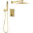 LAVA ODORO Modern Square Shower System With Rainfall Shower Head And Handheld Spray, Pressure Balanced Valve, All-Metal Construction, Diverter Trim Kit-114406163
