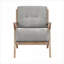 Fauteuil d'appoint unique capitonné moderne et unique pour la maison avec cadre en bois massif gris classique-300813084