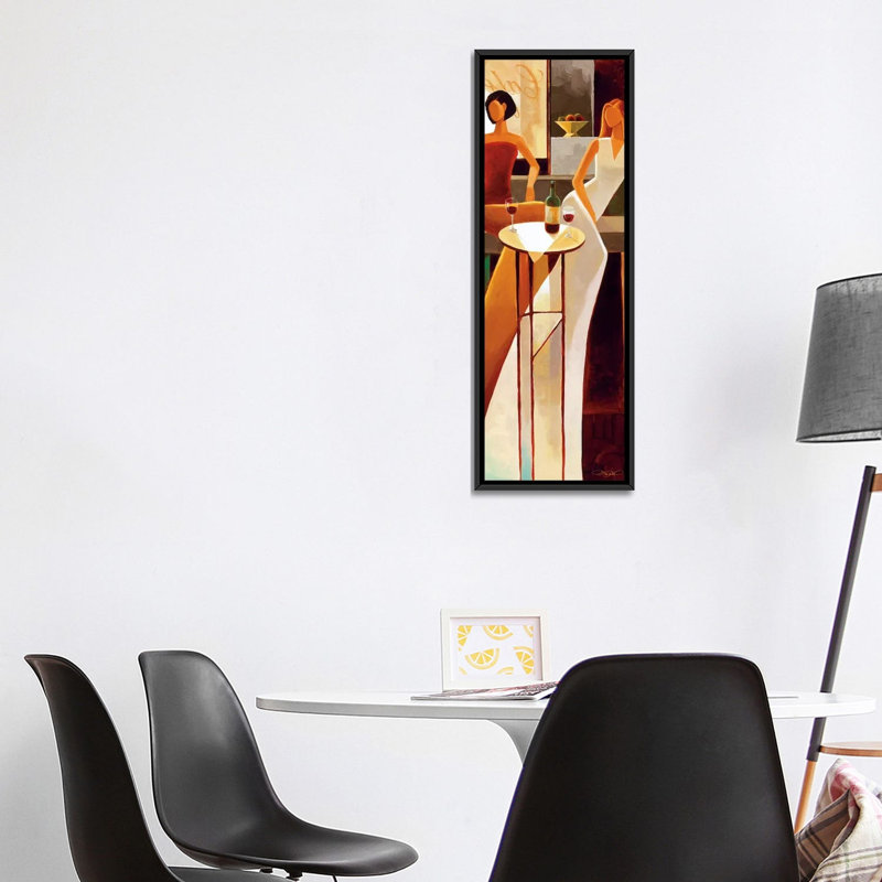 " Les Sirens " by Keith Mallett, 36" H x 12" W x 1.5" D, Black Framed Canvas
