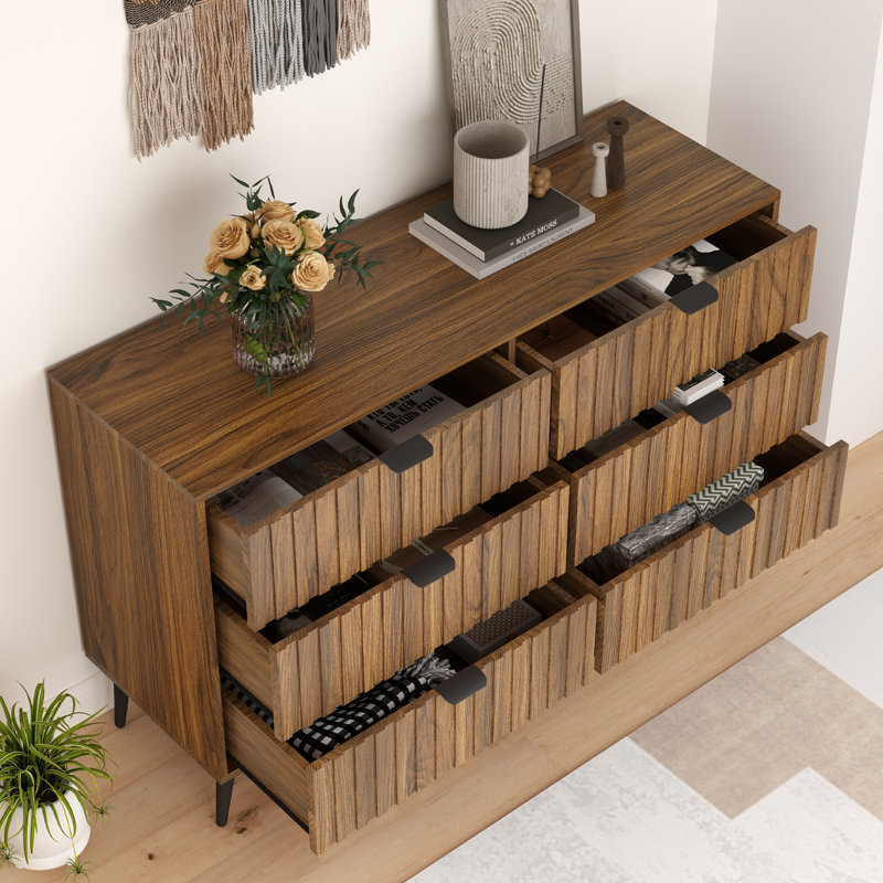 6 - Drawer 47.2" W Dresser, Brun