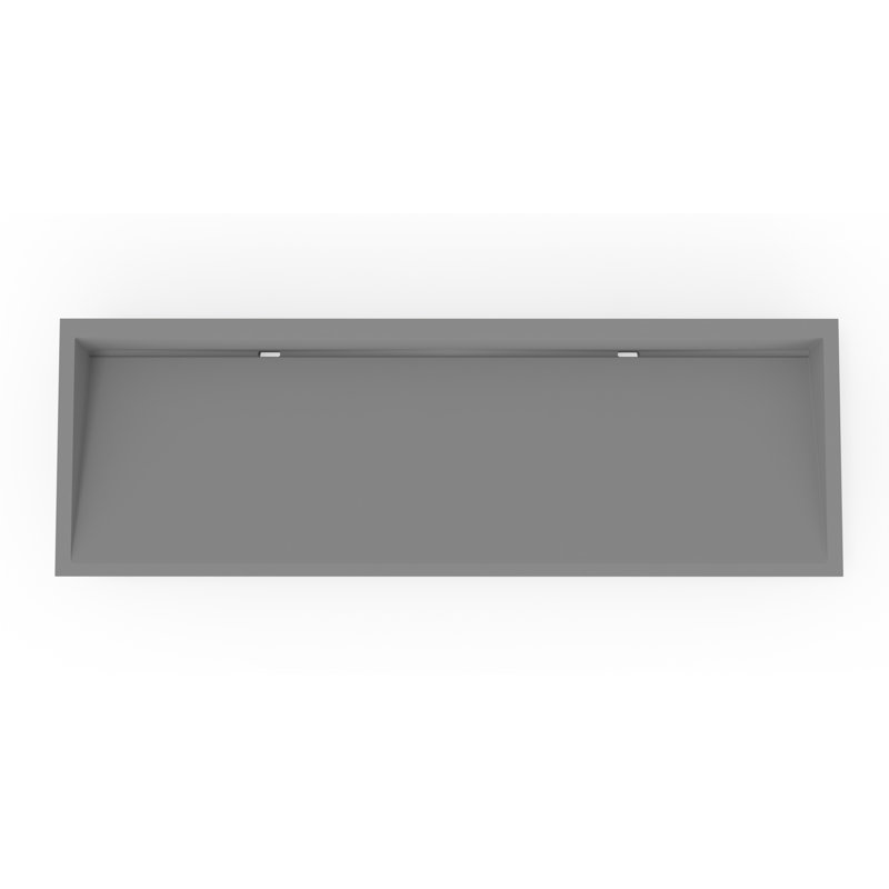 Badeloft 48.8" x 16.1" Rectangular Stone Resin Undermount Ramp Bathroom Sink UB-04-XL-MGRY in Matte Gray, Matte Gray