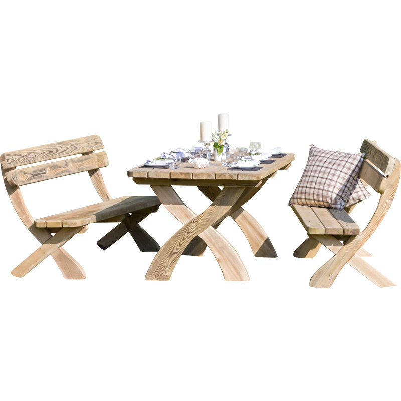 Lanesborough 6 - Person Wood Patio Dining Set with Rectangular Table