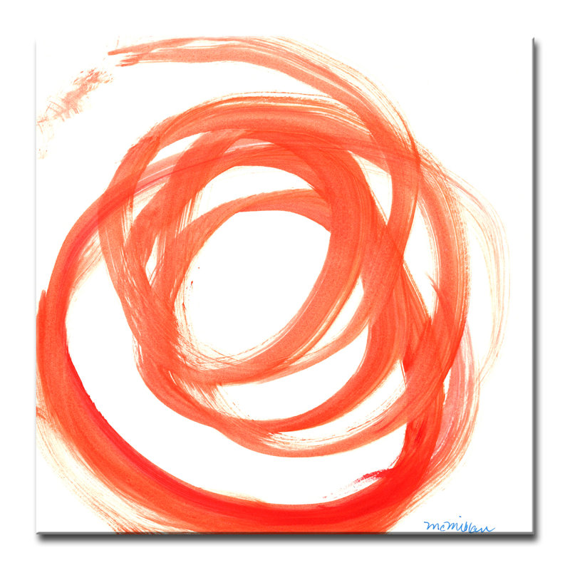 «Orange Swirl II» par Dana McMillan - reproduction imprimée, H 40 po x l 40 po, Toile tendue, Sans cadre