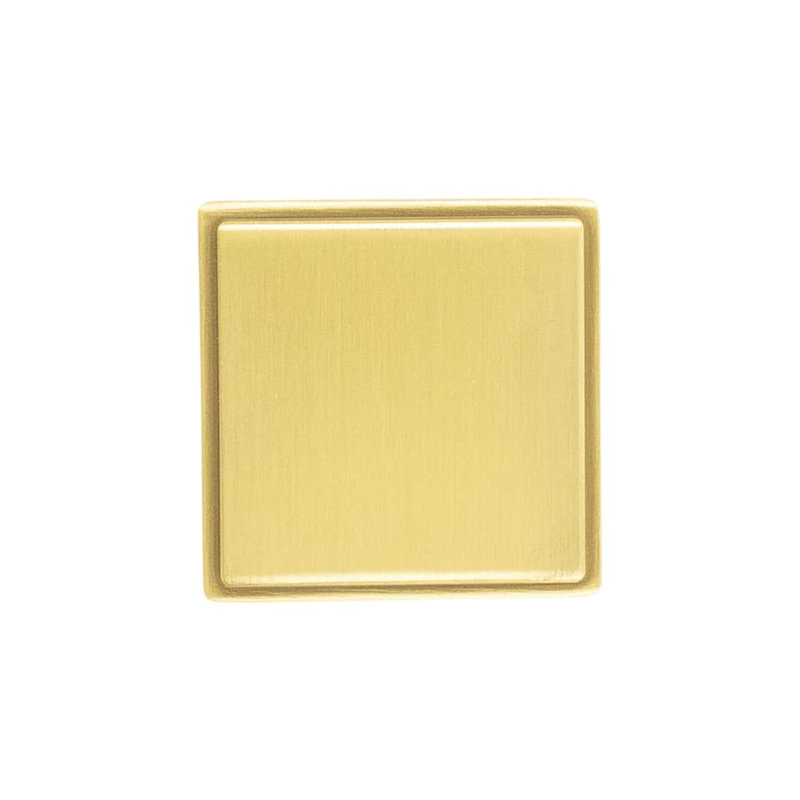 Brownstone Square Cabinet Knob, 1-3/8", Brushed Golden Brass