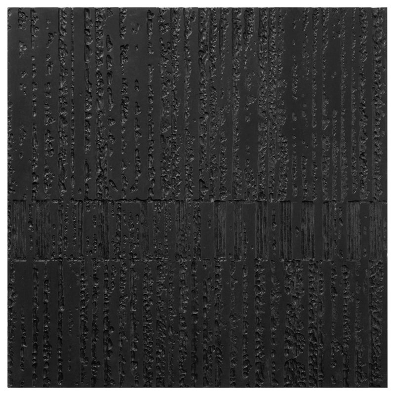 Stretto 16x16 Textured Honed Marble Wall Tile, Black Jade