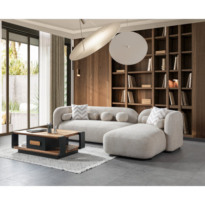 Canapé modulaire courbé et chaise longue Hough
