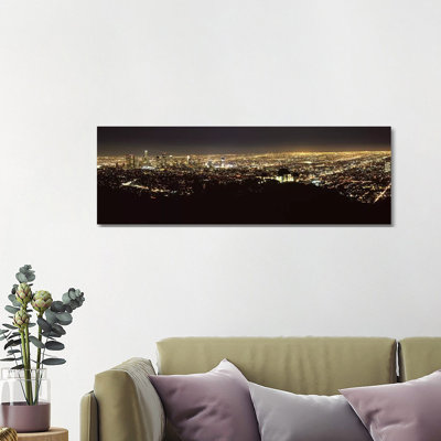Aerial View Of A Cityscape, Los Angeles, California, USA 2010 #2 - Wrapped Canvas Panoramic Print