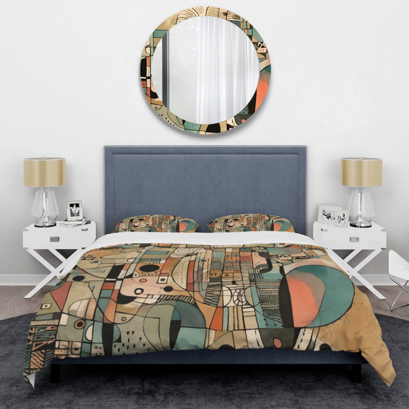 Ensemble de housse de couette en microfibre / polyester Golden Mid Century, Twin Duvet Cover + 2 Standard Shams