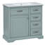 36 36 po Meuble-lavabo gris moderne, bois massif et construction, lavabo encastré en céramique, charnières à rouille à fermeture en douceur, 2 tiroirs basculants et coulissants, tablette réglable
