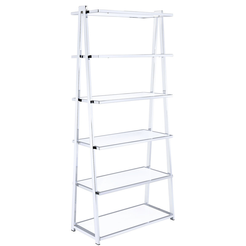 Bibliothèque moderne blanche avec 6 tablettes fixes - étagère de rangement élégante et option maison chic
