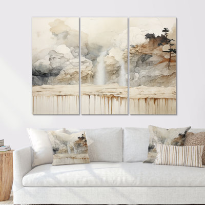 Minimalisme Geyser Landscape Tranquility - ensemble de salon Geyser Wall Art
