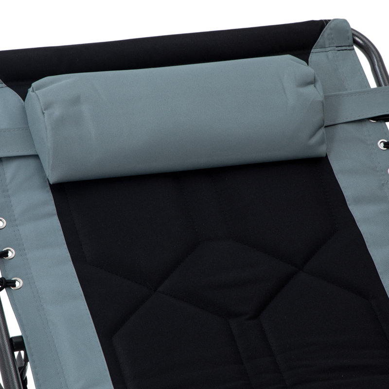Chaise longue d'extérieur en acier Sherlon, Noir/gris