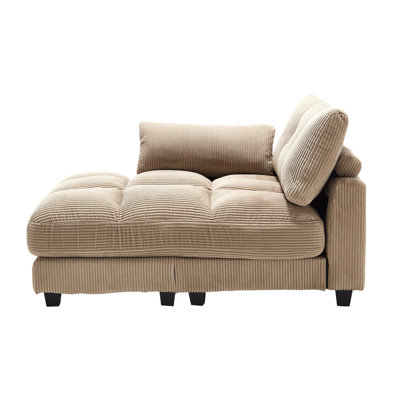 Modern Oversized Corduroy Chaise Lounge With USB And Cup Holder by Latitude Run