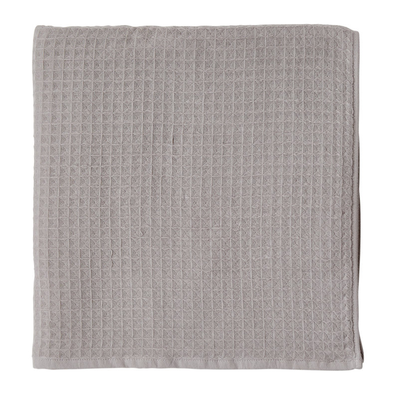 Gray Waffle Twist 100% Cotton Bath Towel