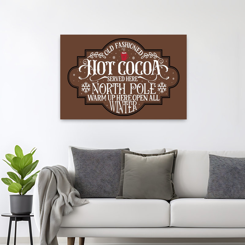 «Hot Cocoa», art contemporain hivernal abstrait, H 32 po x l 48 po