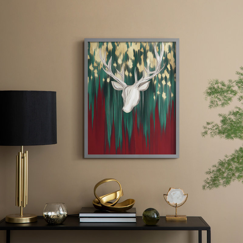 «Christmas Holiday Art», reproduction encadrée CCIXIX - bois massif, H 11 po x l 9 po, Gris