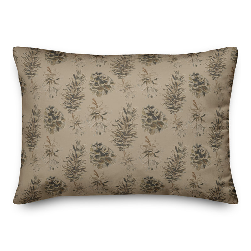 Floral Throw Pillow, Brown