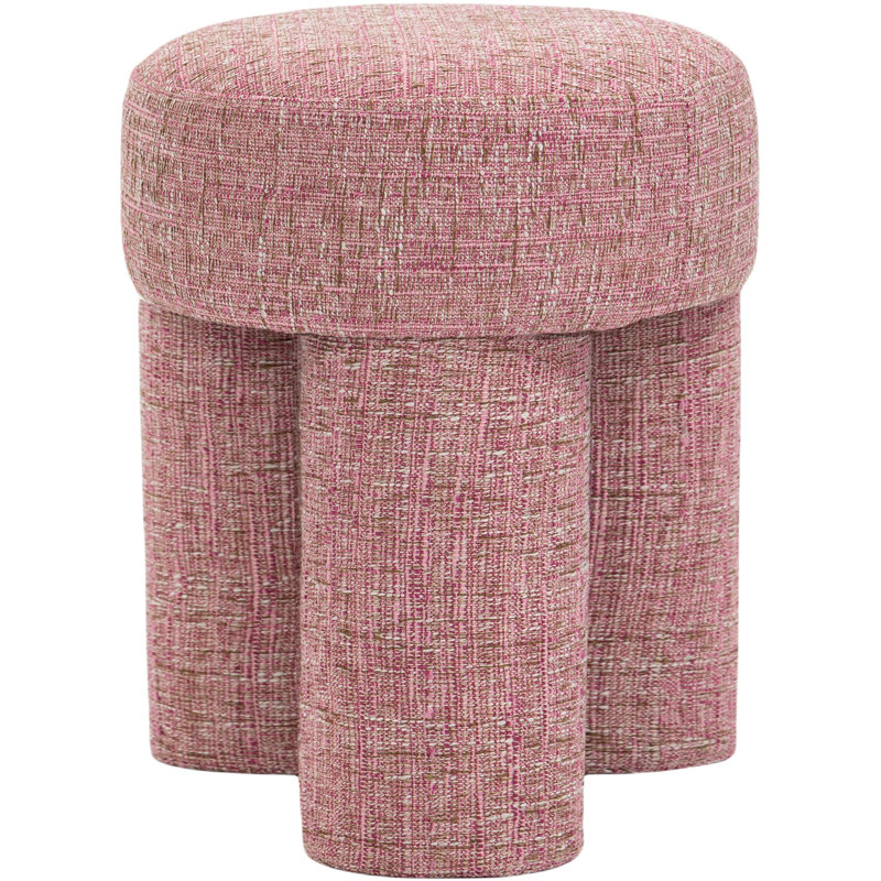 Ivymarie Upholstered Ottoman, Pink Polyester Fabric
