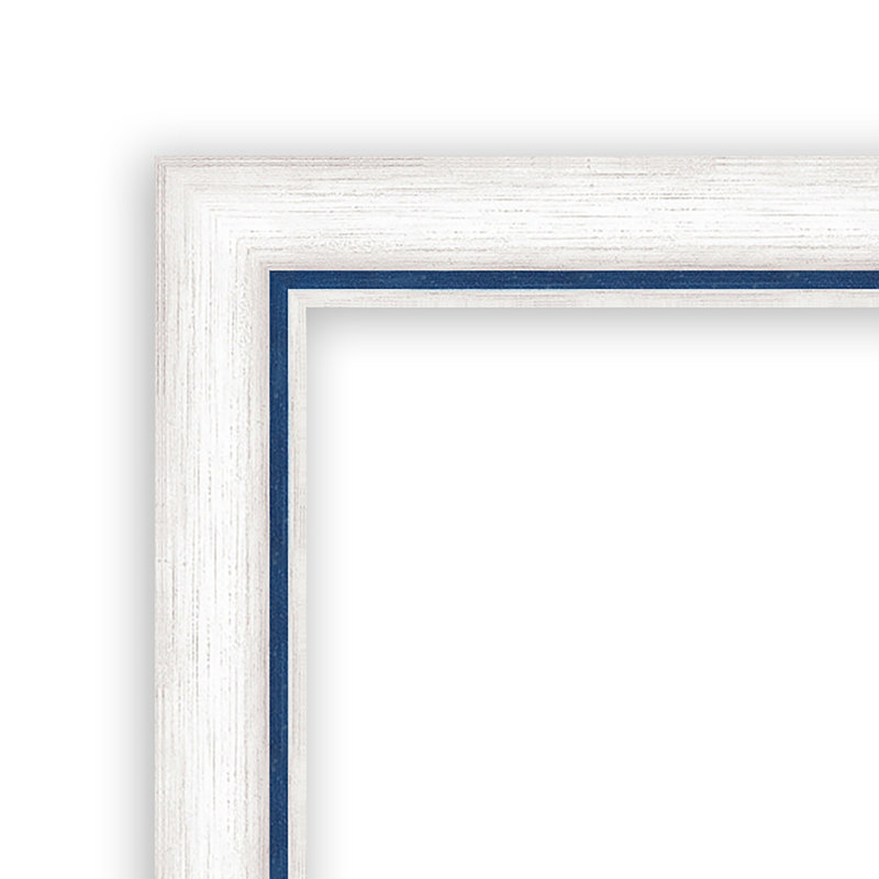 Miroir mural Morgan, Rectangle, Blanc / bleu, 26,25 po x 38,25 po