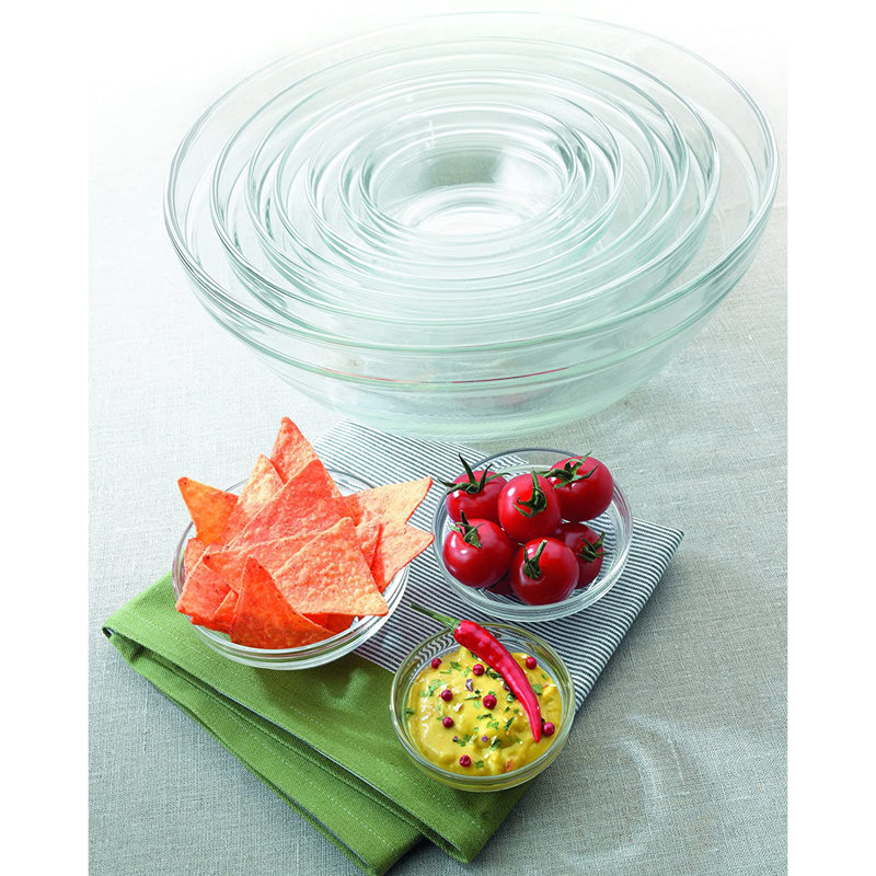 Duralex Lys 10 Piece Tempered Glass Mixing Bowl Set