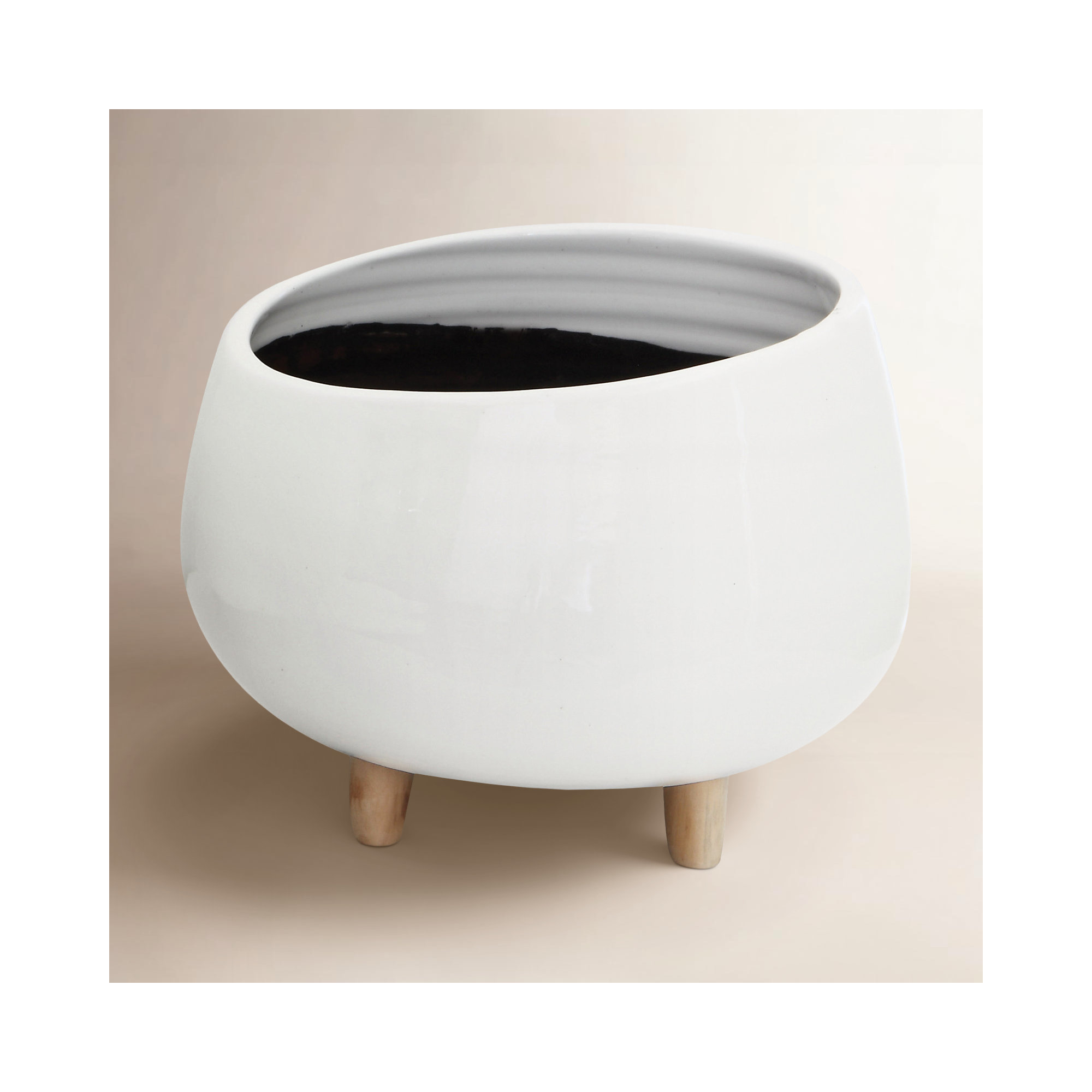 Keane Ceramic Pot Planter, 7.68" H x 12.4" W x 12.4" D