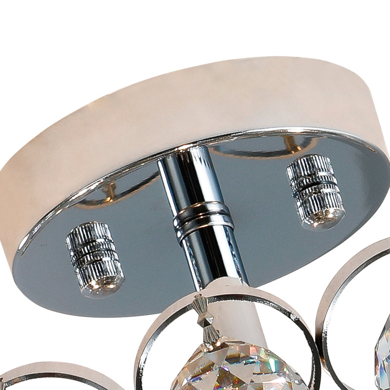 Toth 4 - Light Chandelier Style Bowl Led Semi Flush Mount with Crystal Accents