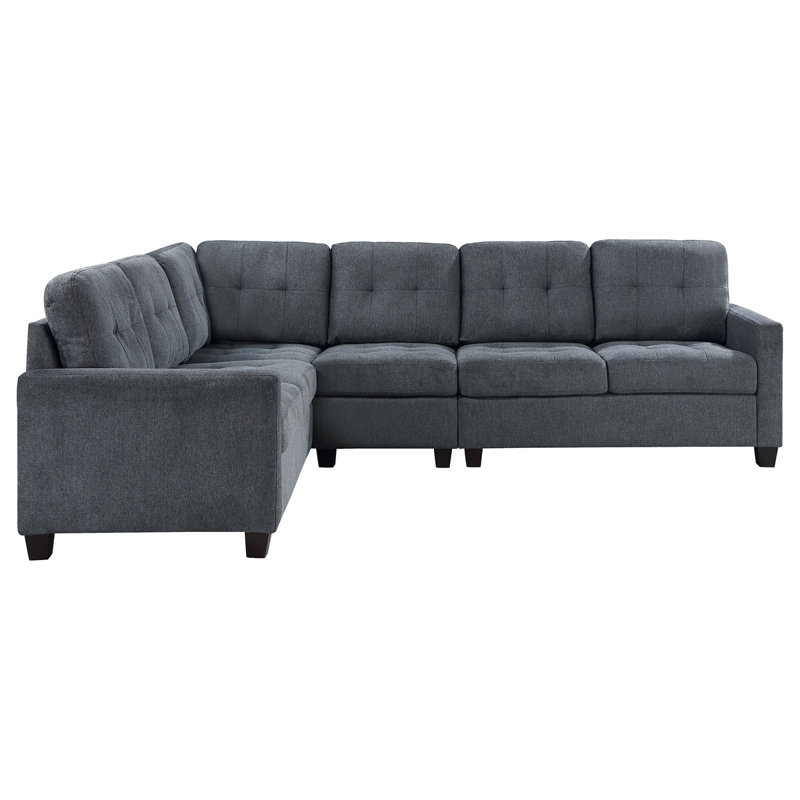 Canapé modulaire rembourré 4 pièces Ashland, Tissu gris acier