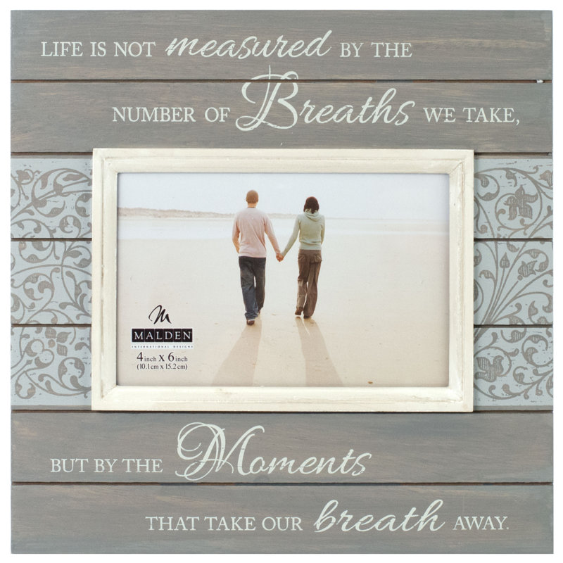 Gray and White Wood Sentiment Picture Frame 4x6