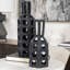 Vase de table cylindrique en céramique noire-248447258