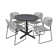 Round X-Base Breakroom Table & 4 Zeng Stack Chairs