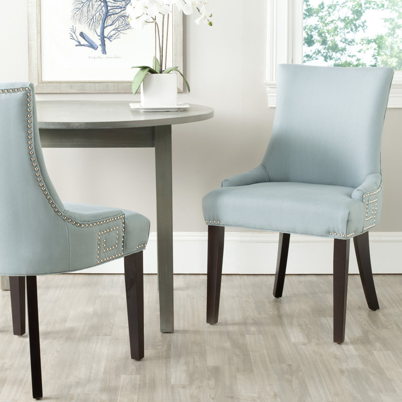 Chaise d'appoint rembourrée Aleshia en bleu clair, Bleu pâle