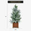 Sapin de Noël artificiel miniature de 60 cm (2 pieds) pré-illuminé, recouvert de neige floquée, petit sapin en pot avec 30 lumières DEL blanc chaud, pot en bois brun, sapin de table idéal pour la maison, le bureau et les fêtes.