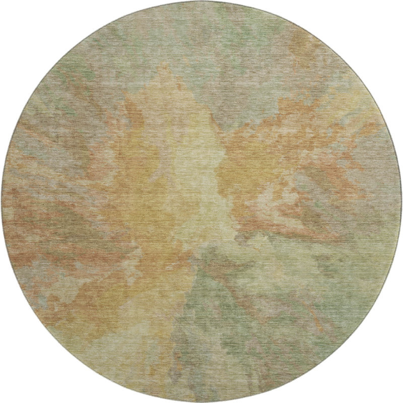 Premium Machine Washable Marasco AMF1632 Modern Rug, Round 8'