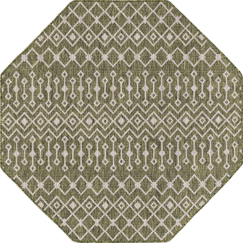 Tapis d'extérieur Preen couleur beige, Octogone 5 pi 3 po x 5 pi 3 po