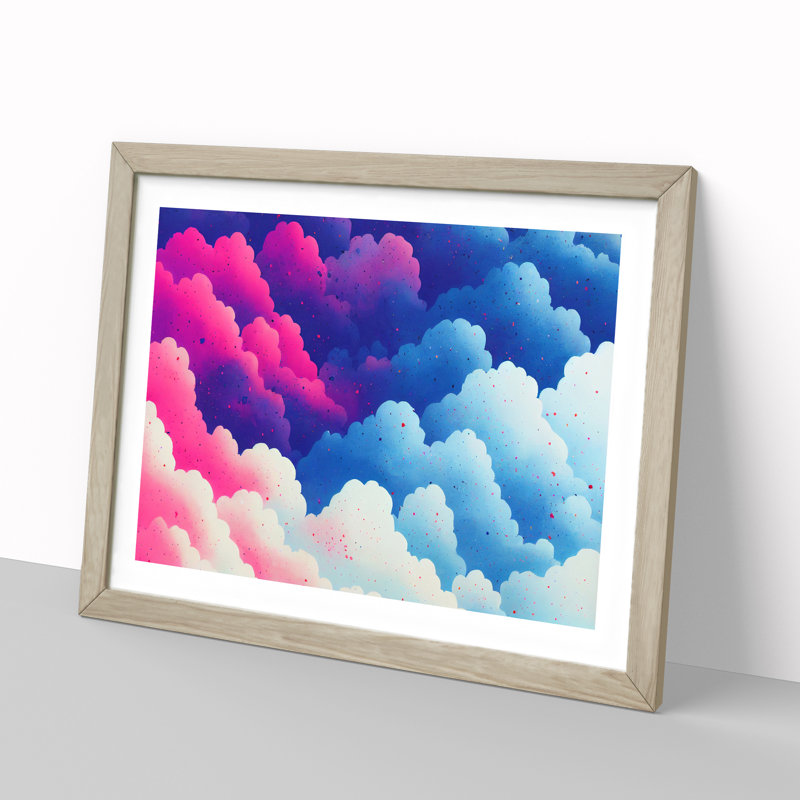 Fluffy Clouds Vol.3 - Single Picture Frame Print, 46cm H x 64cm W x 2cm D, Oak Framed