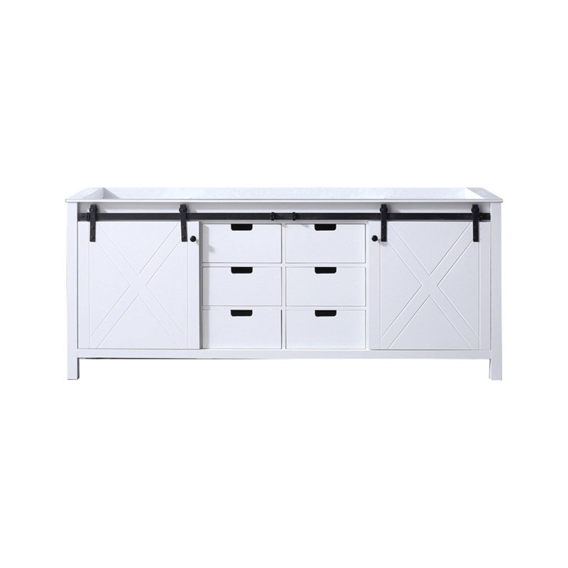 White Double Bath Vanity 80 In. W X 22 In. D, White
