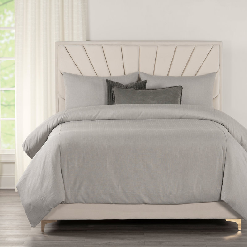Duvet Cover & Insert, King Duvet Cover + 2 Shams + 2 Throw Pillows, Smoke