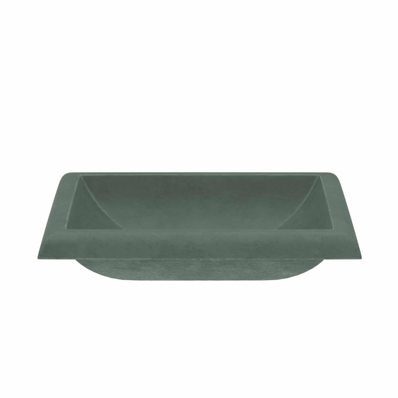 NativeStone Handmade Rectangular Drop-in Bathroom Sink, Forest