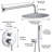 10" Chrome Wall Mounted Dual Function Shower System With Rough-In Valve, Rainfall Head And Handheld-123107259